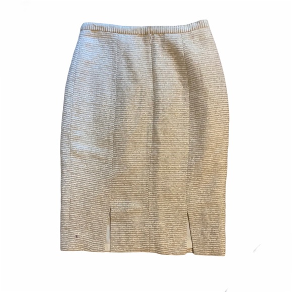 Jill Stuart Gold Shimmer Pencil Skirt NWT Sz 4 - Picture 2 of 5